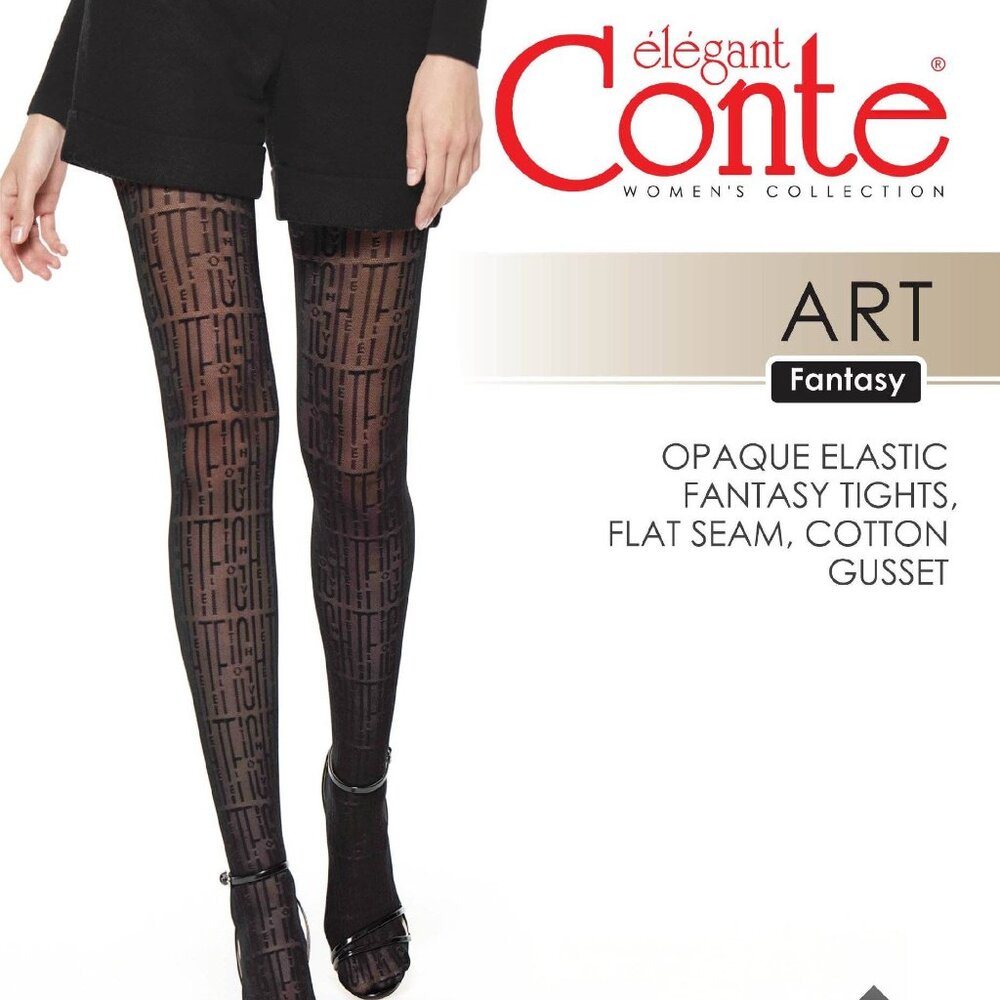 Conte Art 40 Den - Fantasy Women's Tights with a letter pattern (21S-95SP)